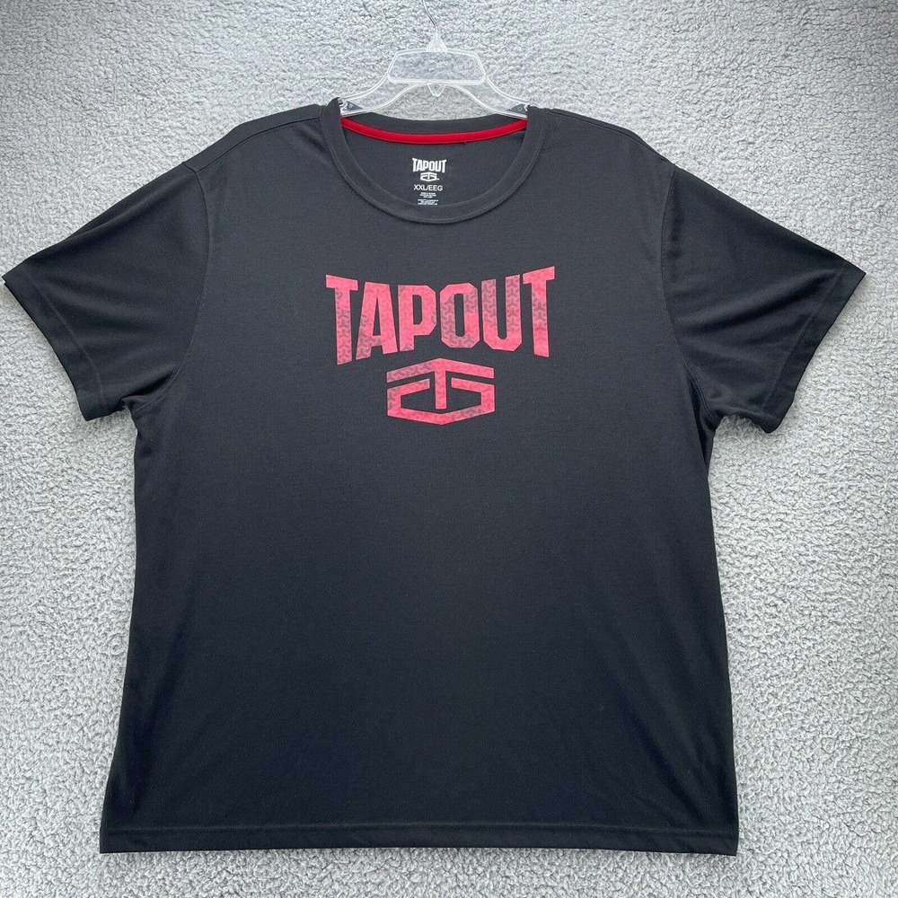 TapOut Shirt Mens 2XL Black Short Sleeve Crewneck MMA Fight T-Shirt XXL